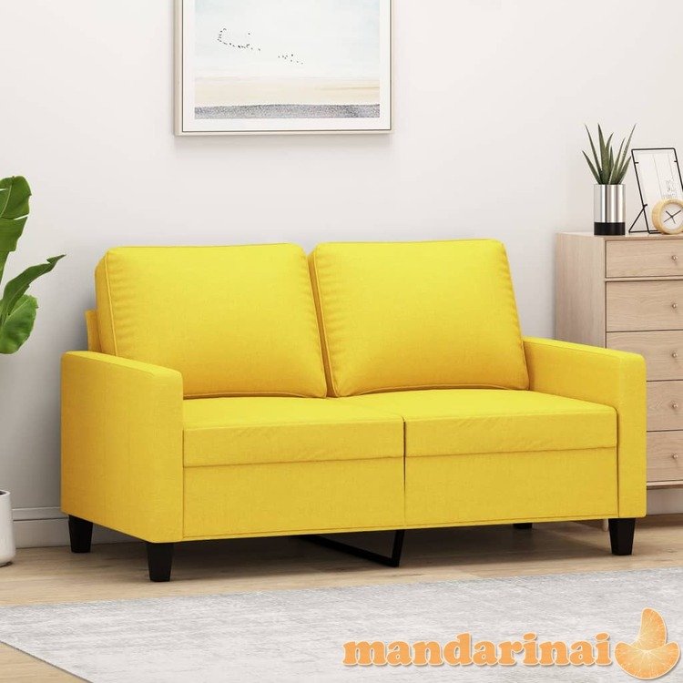 Dvivietė sofa, šviesiai geltonos spalvos, 120cm, audinys