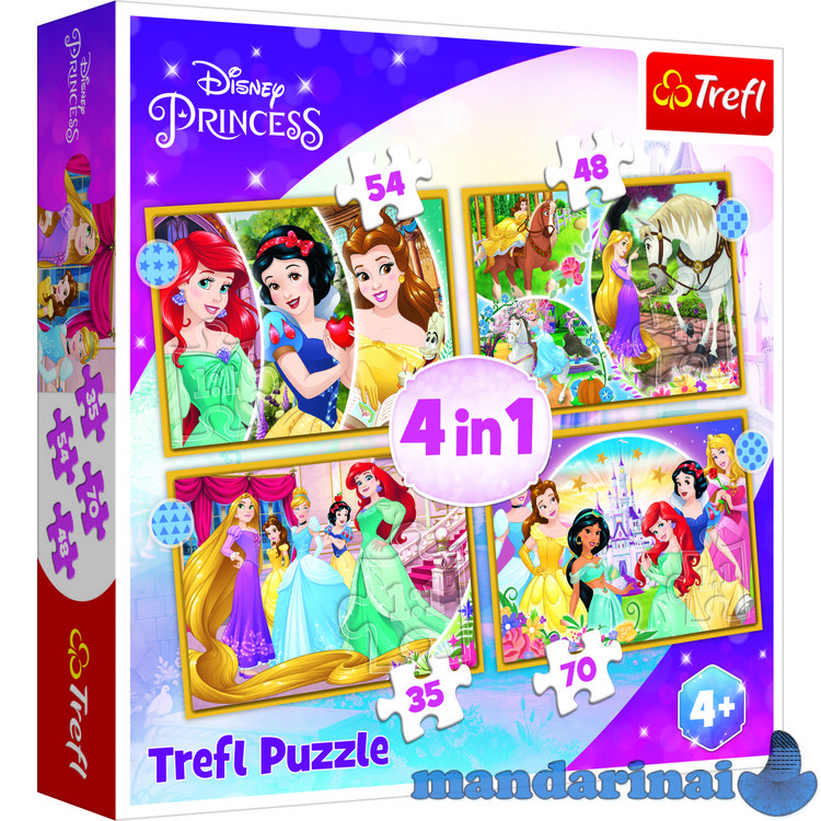 TREFL DISNEY PRINCESS 4 dėlionių rinkinys „Princesės“
