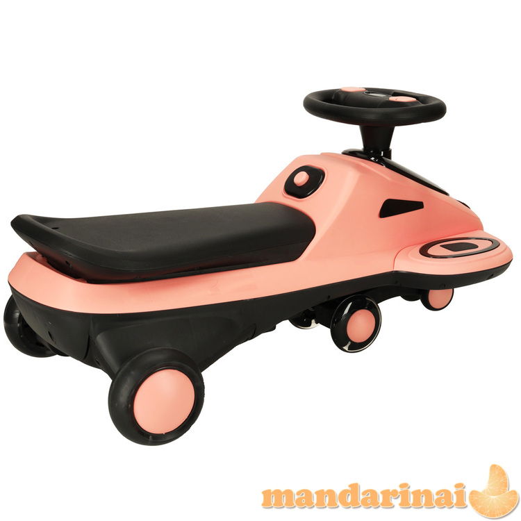 Gravitacijos važiavimas šviečiantys LED ratai su muzika grojančiu paspirtukas 74cm rožinė/juoda max 100kg