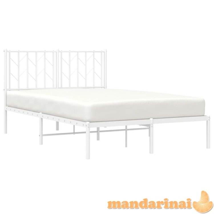 Metalinis lovos rėmas su galvūgaliu, baltos spalvos, 120x200cm