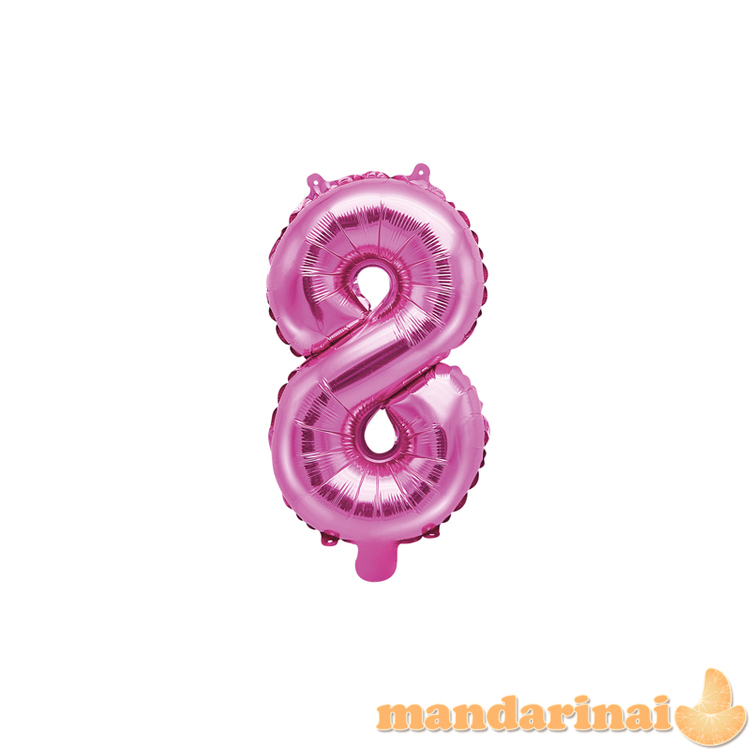 Foil Balloon Number   8  , 35cm, dark pink