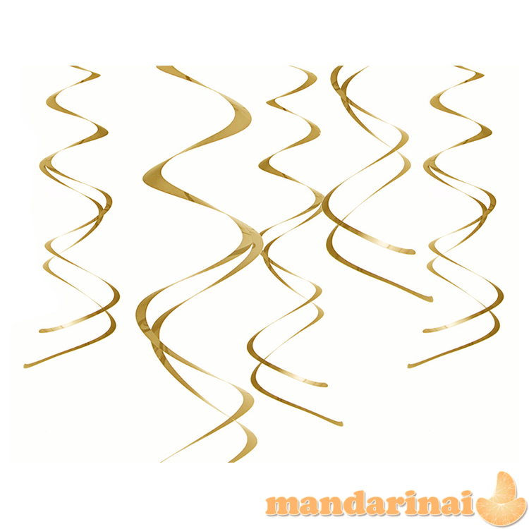 Hanging decorations Swirls, gold (1 pkt / 5 pc.)