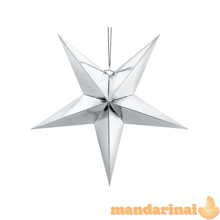 Paper star, 70cm, silver