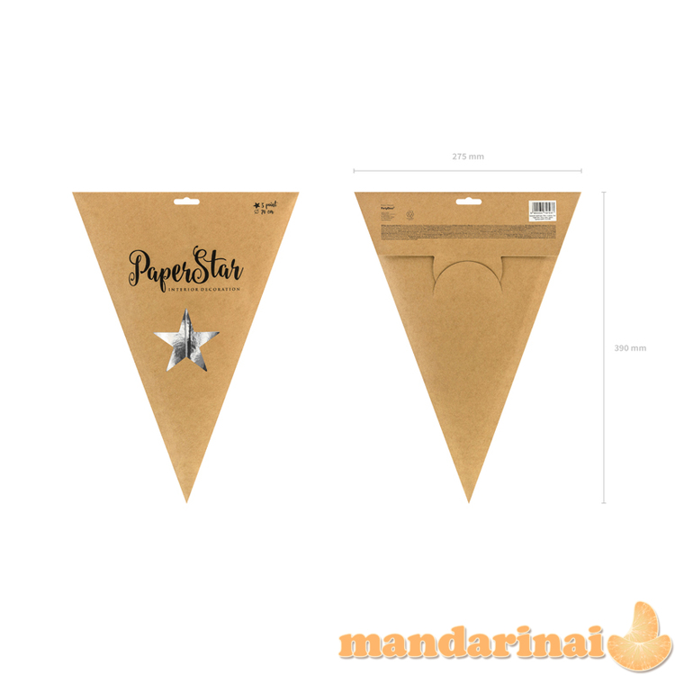 Paper star, 70cm, silver 2