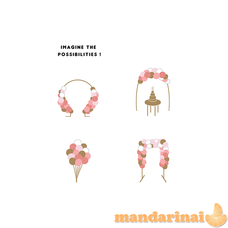 Balionų girlianda 200cm - rožinė