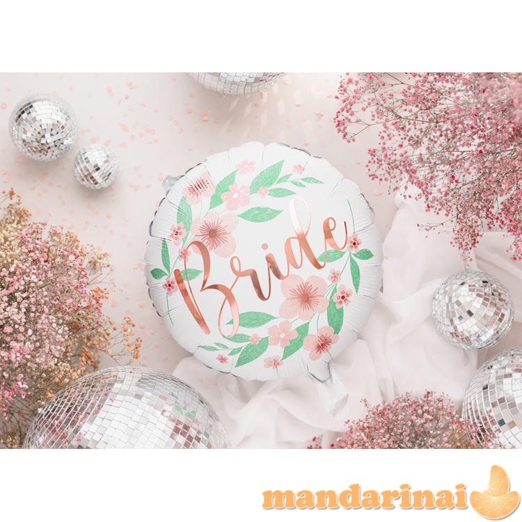 Foil balloon Flower Bride 45cm, white 1