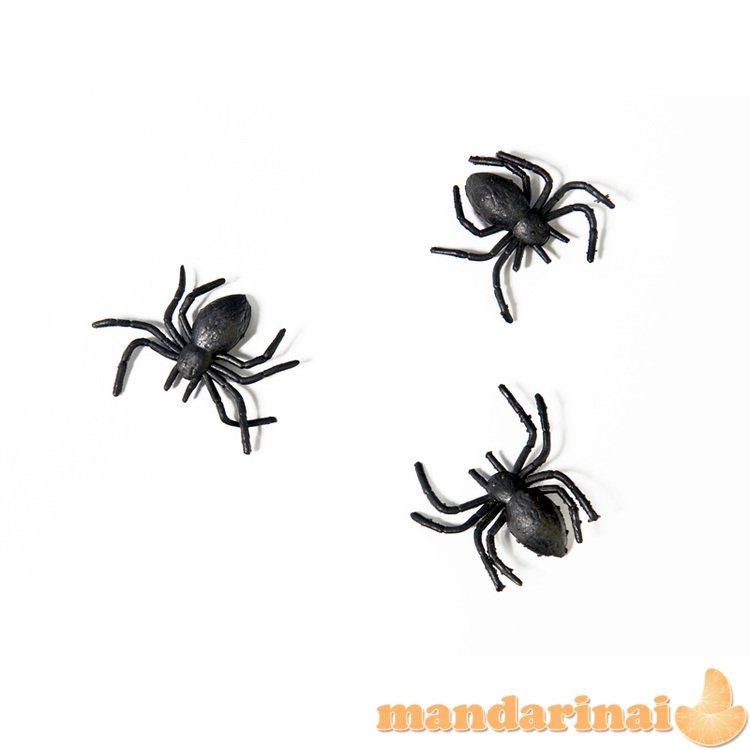 Plastic spiders, black (1 pkt / 10 pc.)