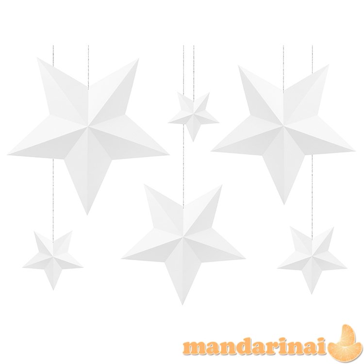 Decoration Stars, white (1 pkt / 6 pc.)