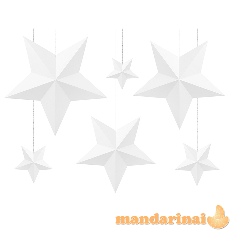 Decoration Stars, white (1 pkt / 6 pc.)