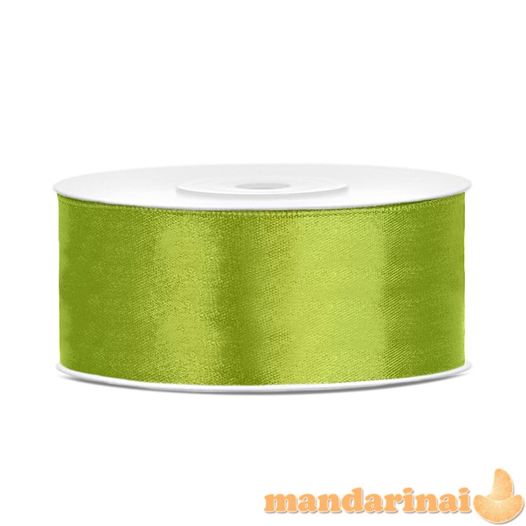 Satin Ribbon, green apple, 25mm/25m (1 pc. / 25 lm)