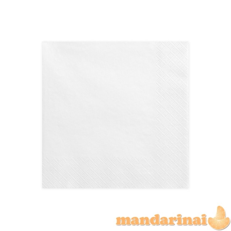 Napkins, 3 layers, white, 33x33cm (1 pkt / 20 pc.)