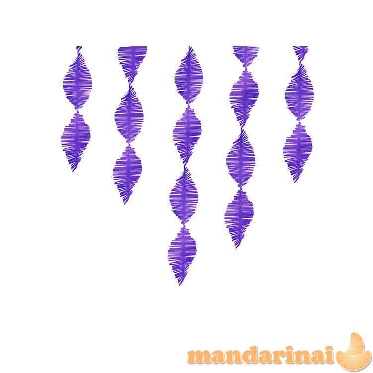 Crepe paper fringe garland, violet, 3m