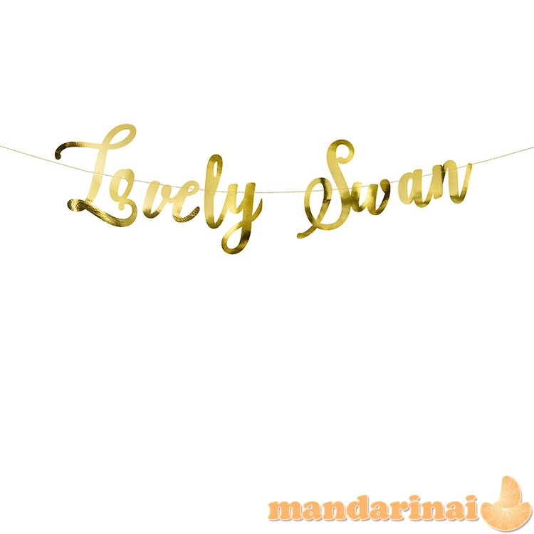 Banner Lovely Swan, mirror gold, 64x21.3cm