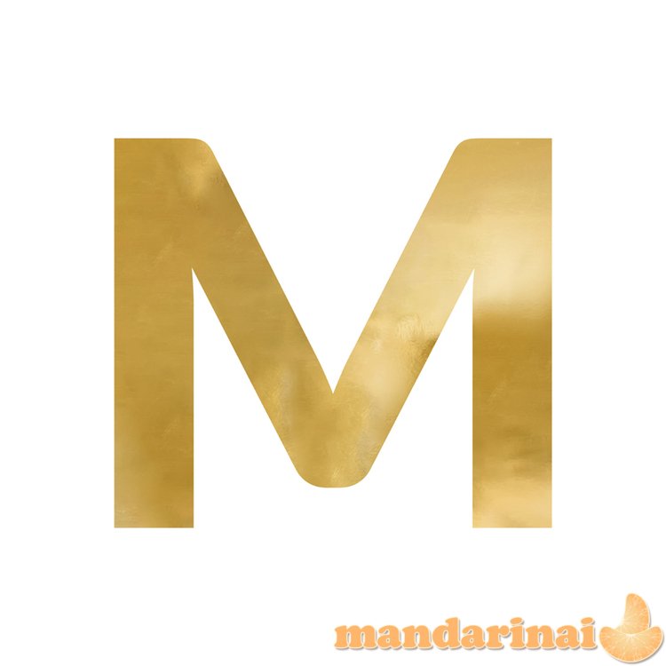 Mirror letter   M  , gold, 68x60 cm