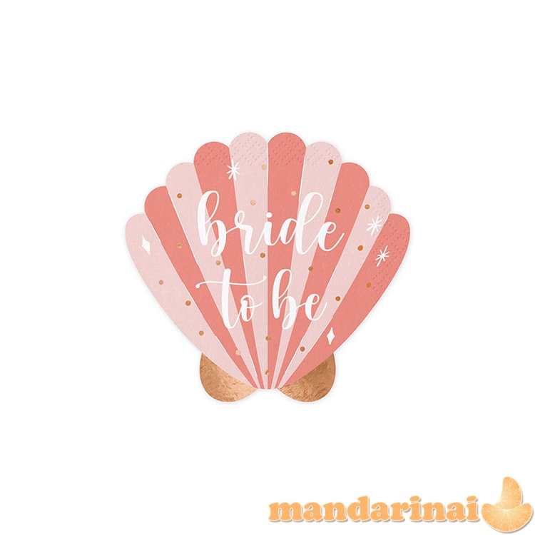 Napkins Seashell Bride to be, pink, 13.5x13 cm (1 pkt / 20 pc.)