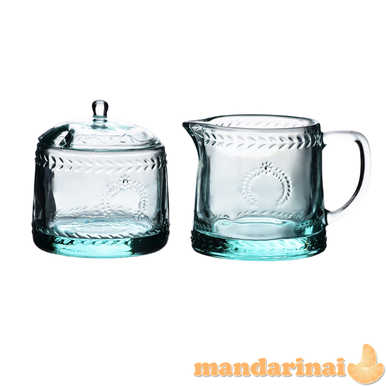 ECILA LIGHT 2-in-1 rinkinys, susidedantis iš torto padėklo 9cmx7.3cm ir 300ml pieno talpa