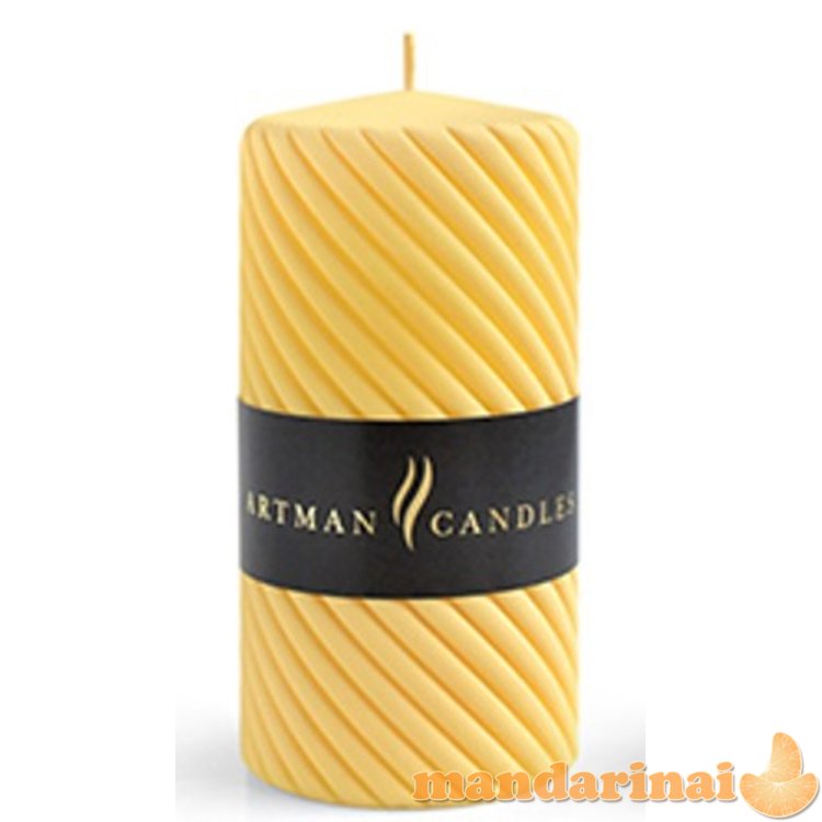 KAROLINOS MAT žvakė, vidutinio dydžio cilindras 7x14 cm, geltona, parafinas