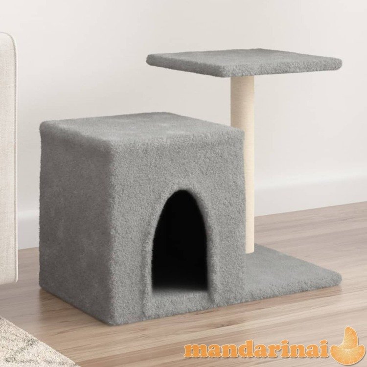 Draskyklė katėms su stovais iš sizalio, šviesiai pilka, 50,5cm