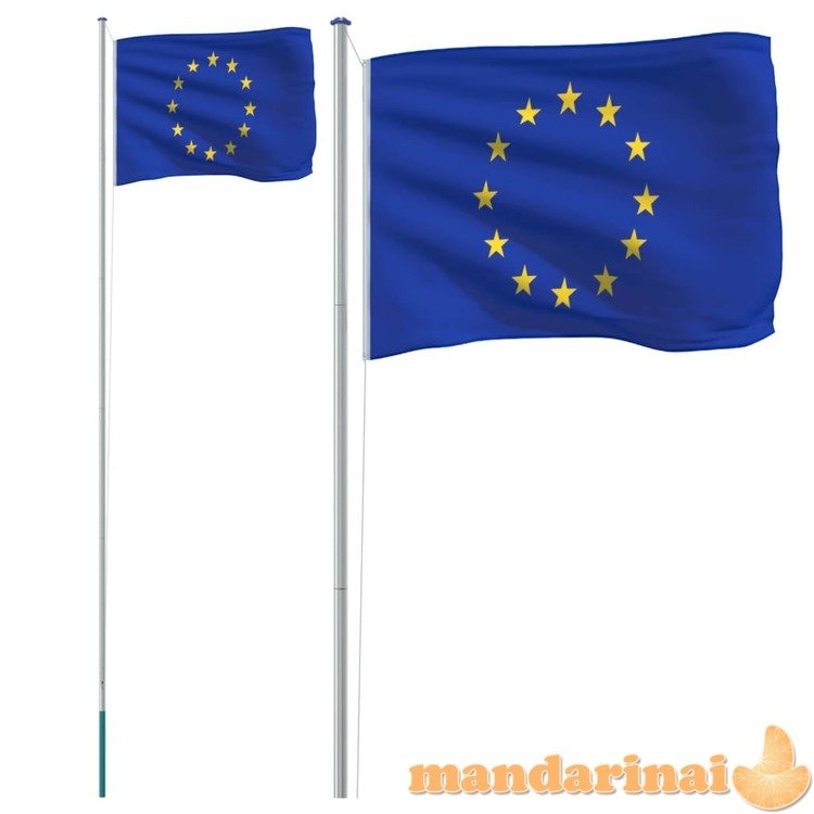 Europos sąjungos vėliava su stiebu, aliuminis, 6,23m