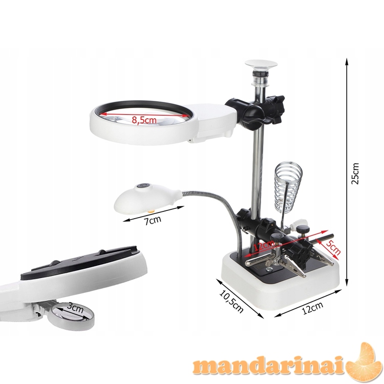 Multifunkcinė remonto ir litavimo stotelė su apšvietimu