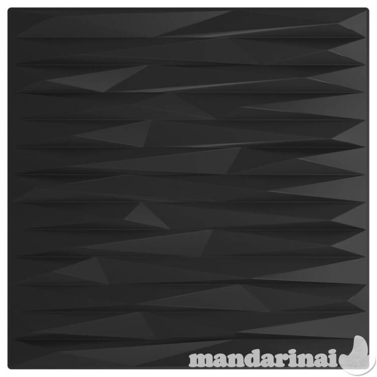 Sienų plokštės, 12vnt., juodos, 50x50cm, eps, 3m²