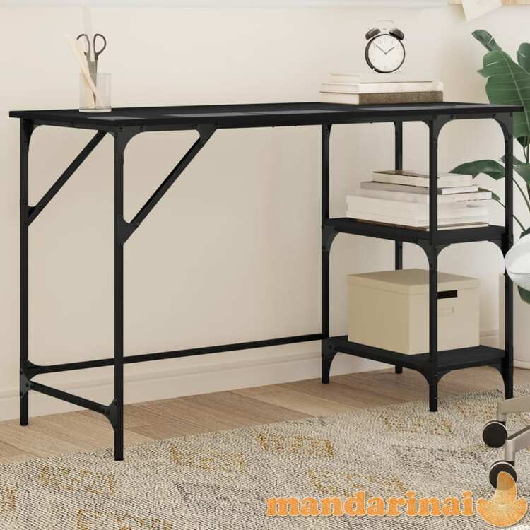 Rašomasis stalas, juodas, 120x50x75cm, metalas/apdirbta mediena