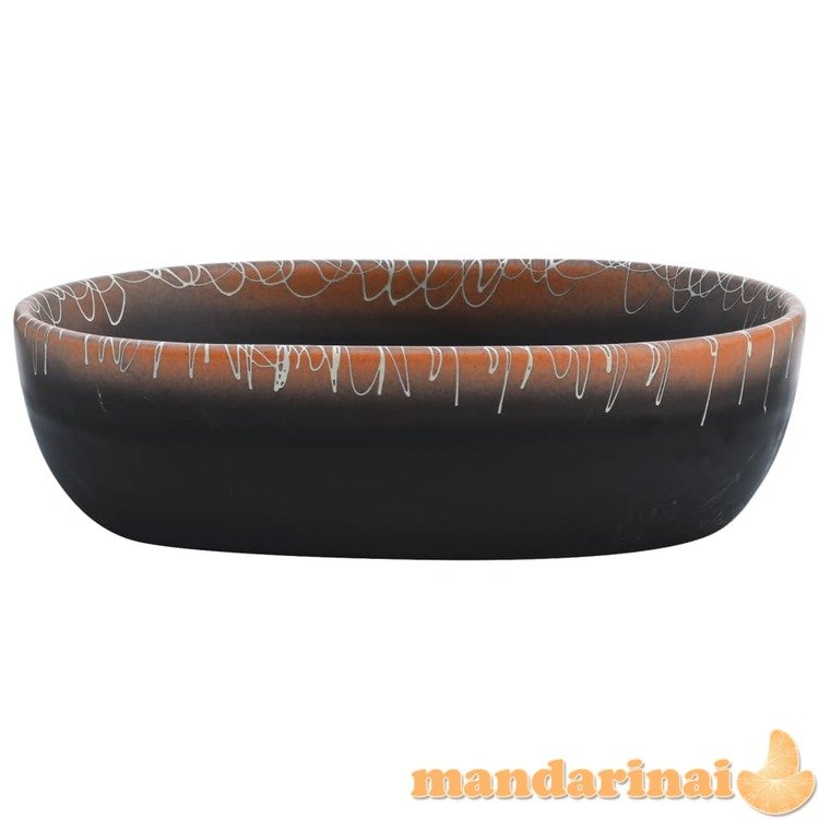 Praustuvas, juodas/oranžinis, 47x33x13cm, keramika