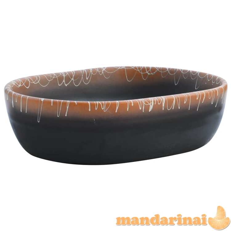 Praustuvas, juodas/oranžinis, 47x33x13cm, keramika