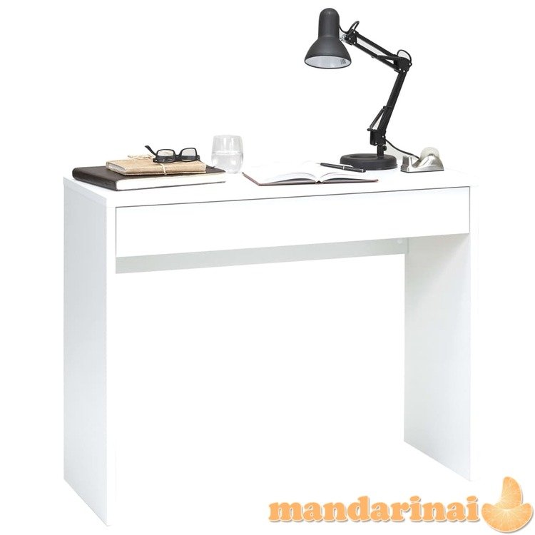 Fmd rašomasis stalas su plačiu stalčiumi, baltos spalvos, 100x40x80cm