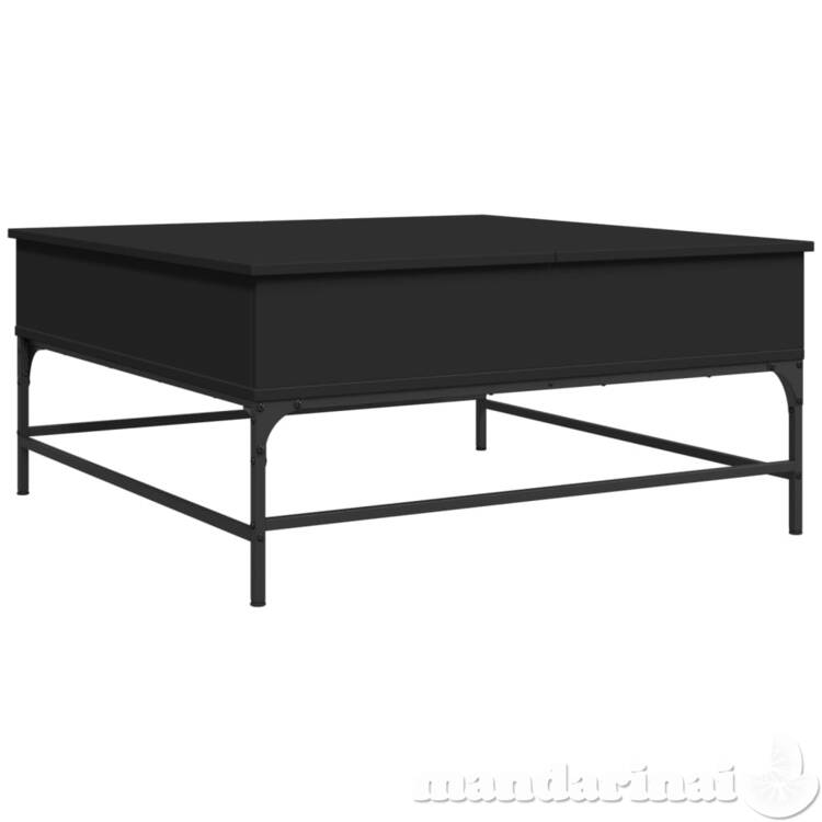 Kavos staliukas, juodas, 95x95x45cm, apdirbta mediena/metalas