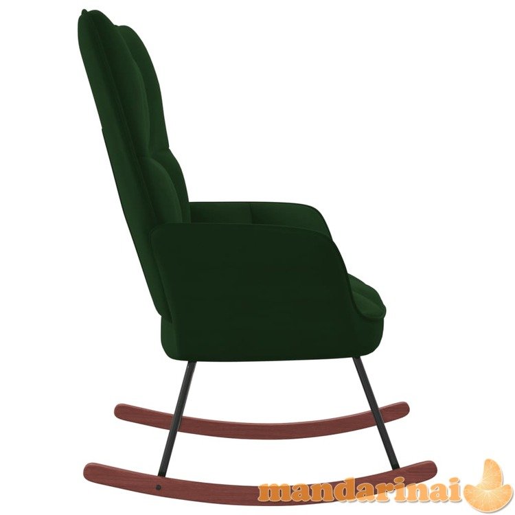Supama kėdė, tamsiai žalios spalvos, aksomas