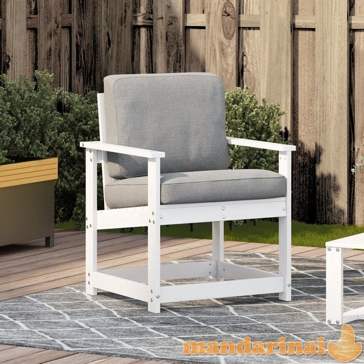 Sodo kėdė, baltos spalvos, 62x55x77cm, pušies medienos masyvas