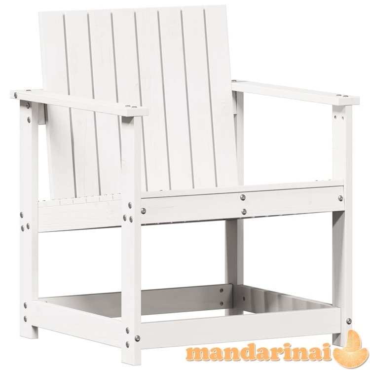Sodo kėdė, baltos spalvos, 62x55x77cm, pušies medienos masyvas
