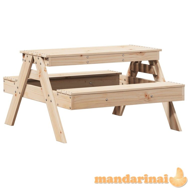Iškylų stalas vaikams, 88x97x52cm, pušies medienos masyvas