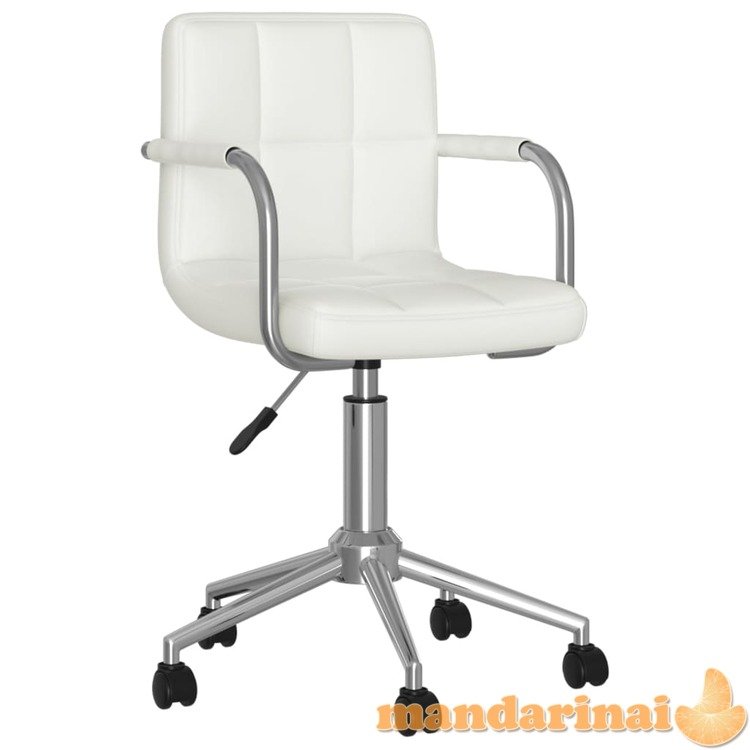 Pasukama valgomojo kėdė, baltos spalvos, dirbtinė oda (334811)