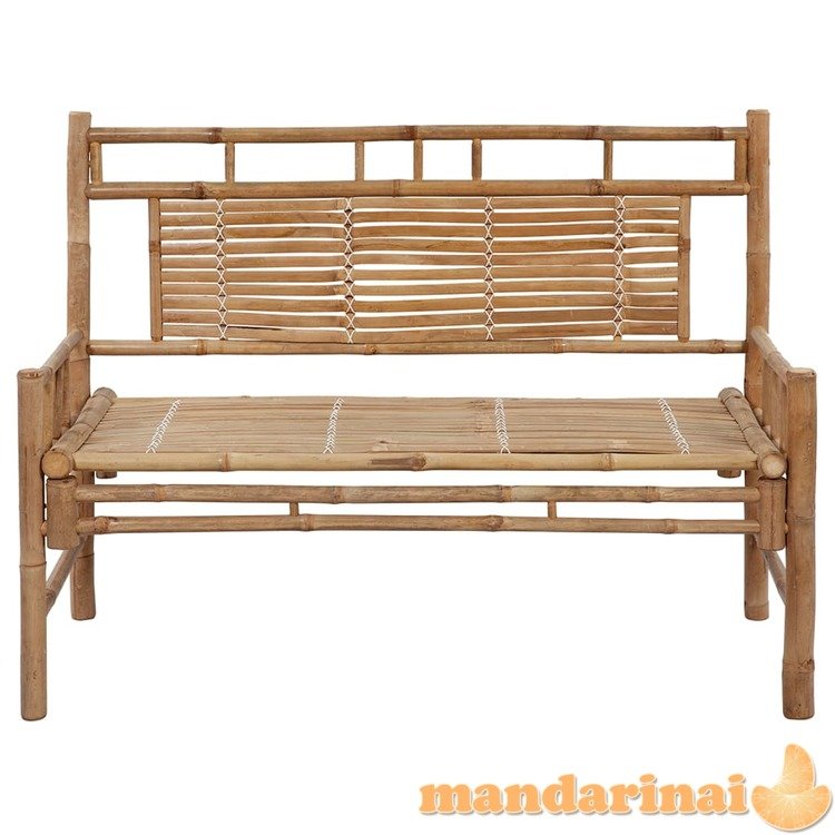 Sodo suoliukas su pagalvėle, 120cm, bambukas (41504+314946)