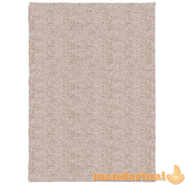 Shaggy tipo kilimas, smėlio spalvos, 120x170cm, aukšti šereliai