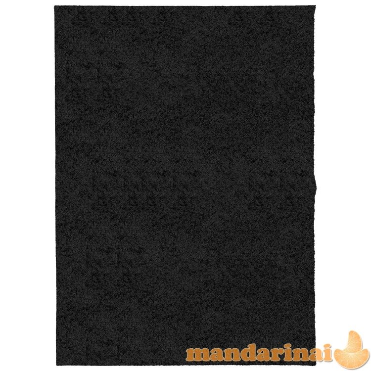 Shaggy tipo kilimas, juodos spalvos, 140x200cm, aukšti šereliai