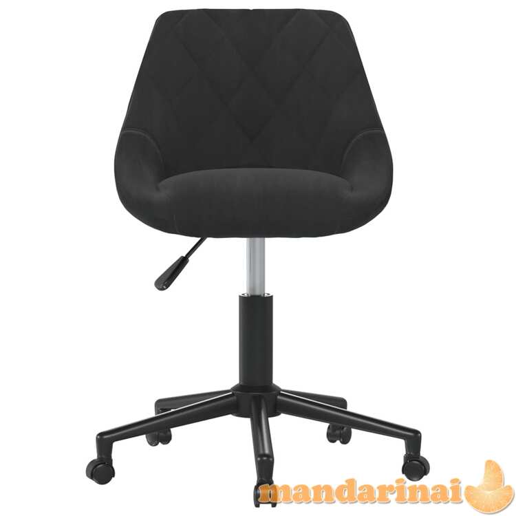Pasukama valgomojo kėdė, juodos spalvos, aksomas (335481)