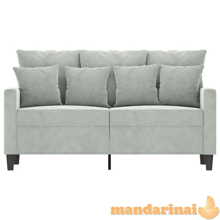 Dvivietė sofa, šviesiai pilkos spalvos, 120cm, aksomas