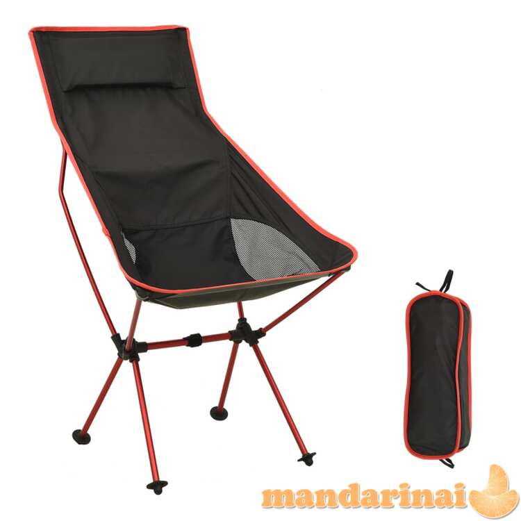 Sulankstoma stovyklavimo kėdė, juodos spalvos, pvc ir aliuminis