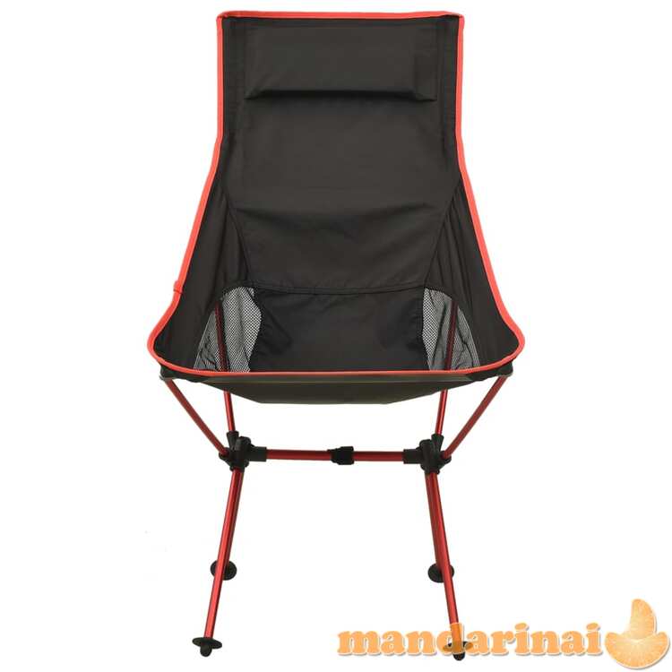 Sulankstoma stovyklavimo kėdė, juodos spalvos, pvc ir aliuminis