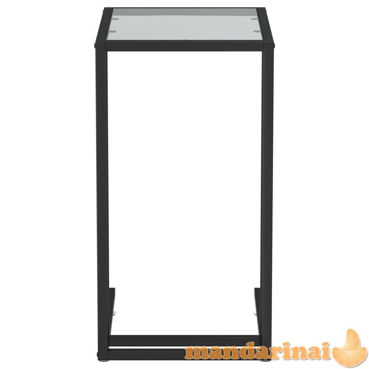 Šoninis kompiuterio staliukas, juodas, 50x35x65cm, stiklas
