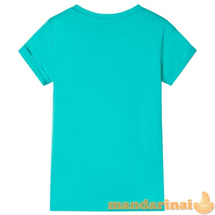 Vaikiški marškinėliai, mėtinės spalvos, 128 dydžio