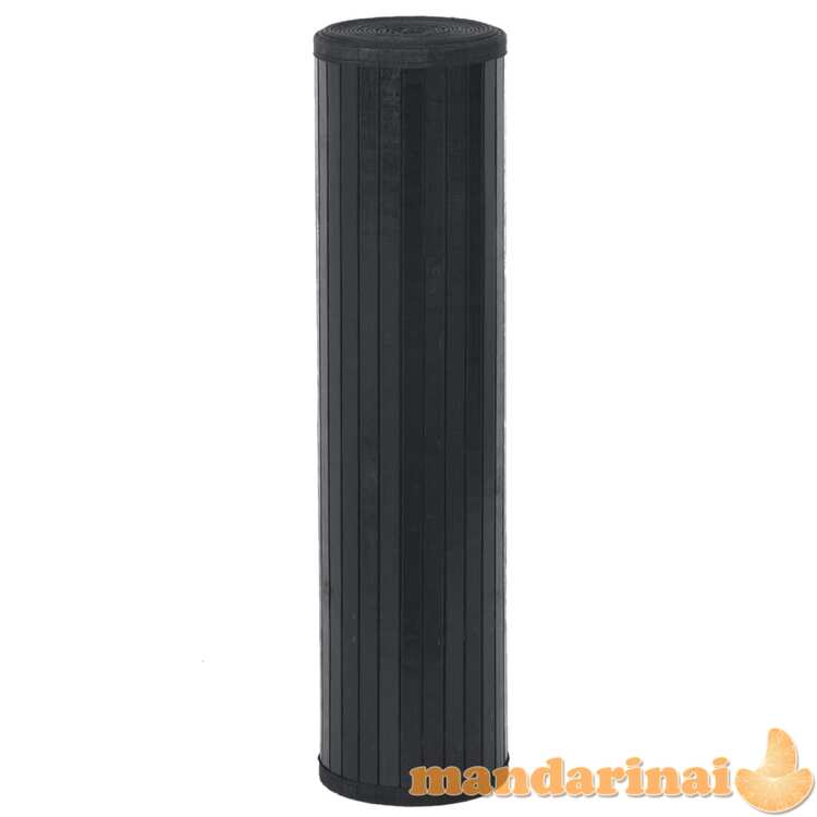 Kilimas, juodos spalvos, 60x500cm, bambukas, stačiakampis