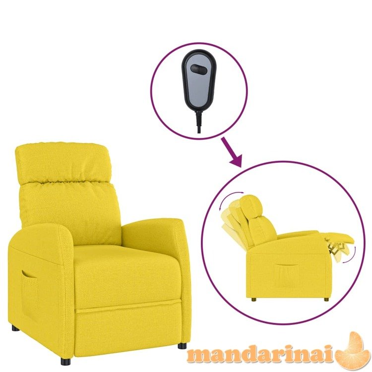 Elektrinis atlošiamas krėslas, šviesiai geltonas, audinys