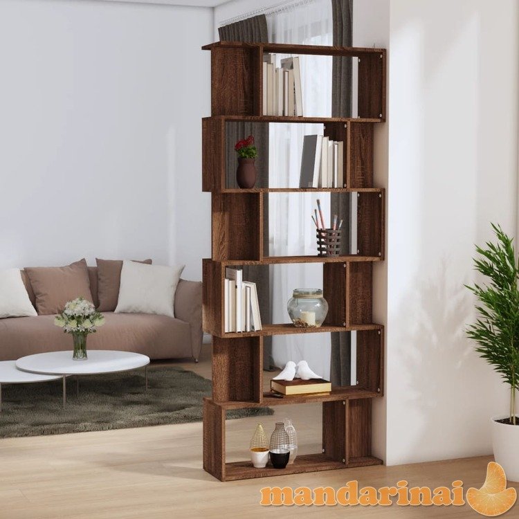 Spintelė knygoms/pertvara, ruda ąžuolo, 80x24x192cm, mediena
