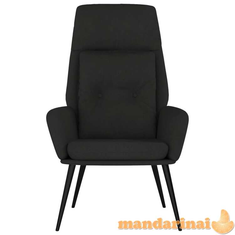 Poilsio kėdė, juodos spalvos, dirbtinė versta oda