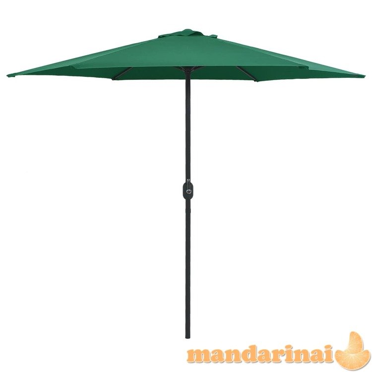 Lauko skėtis su aliuminio stulpu, žalios spalvos, 270x246cm