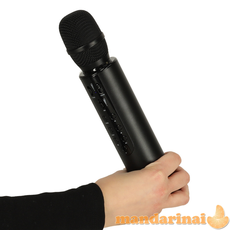 Bluetooth karaoke belaidis mikrofonas juodas